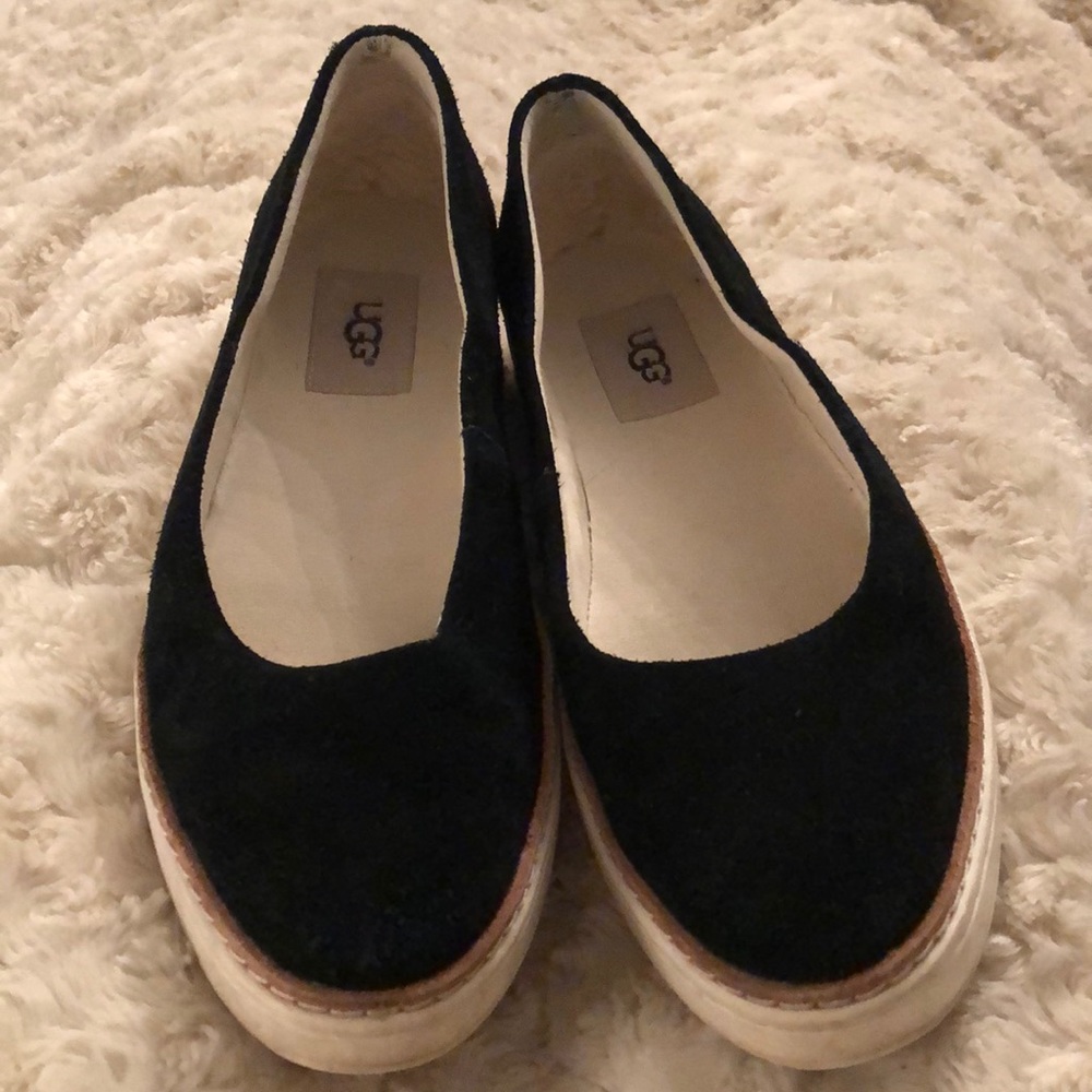 Black suede Ugg flats. Size 7-1/2